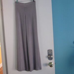 Nora Attalai Womens Size 38 Vintage Silver Knit Wide Flare Leg Pants Fits XS
